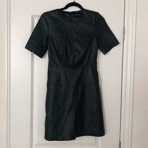 Top shop faux Leather A-line dress